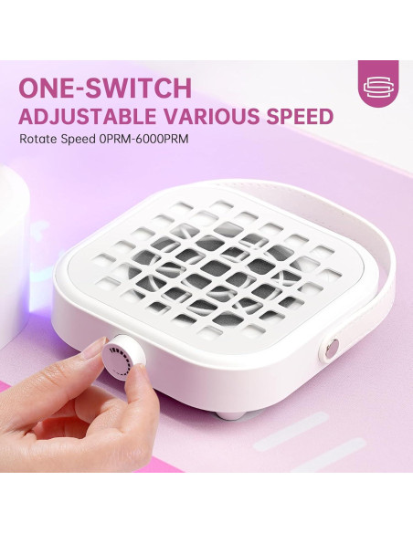 Extractor de Polvo de Uñas CHRISTINE SHELLY 6000RPM Blanco