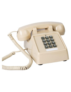 Teléfono de Escritorio Retro Sangyn Beige con Timbre Mecánico