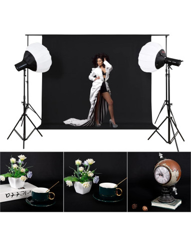 Fondo de Fotografía Joccun 5x7ft Negro de Poliéster