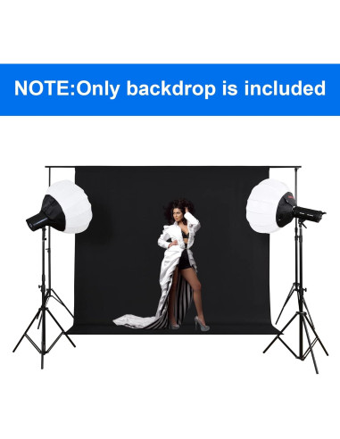 Fondo de Fotografía Joccun 5x7ft Negro de Poliéster