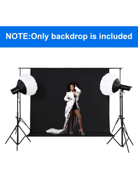 Fondo de Fotografía Joccun 5x7ft Negro de Poliéster