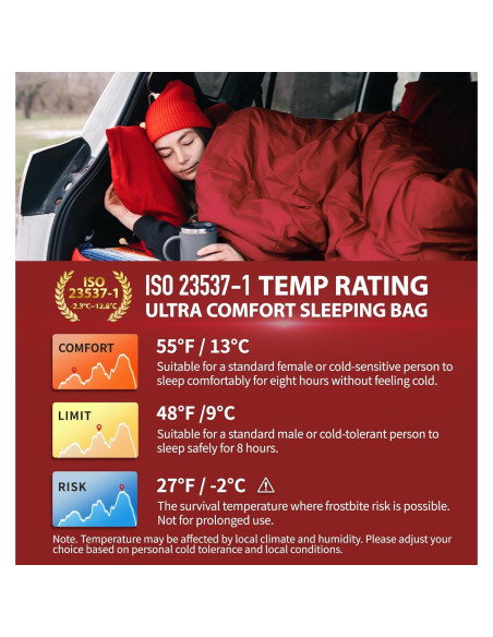 Saco de dormir compacto Litume C062 forrado terciopelo 226x66cm