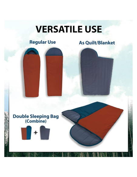 Saco de dormir compacto Litume C062 forrado terciopelo 226x66cm