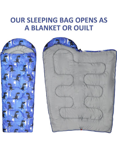 Saco de Dormir para Niños Tuphen 3 Temporadas Azul Impermeable