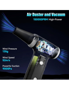 Soplador y Aspiradora Eléctrica ELECGO 150000 RPM 120W 2