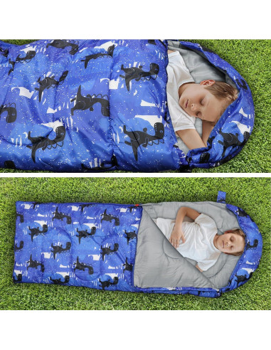 Saco de Dormir para Niños Tuphen 3 Temporadas Azul Impermeable