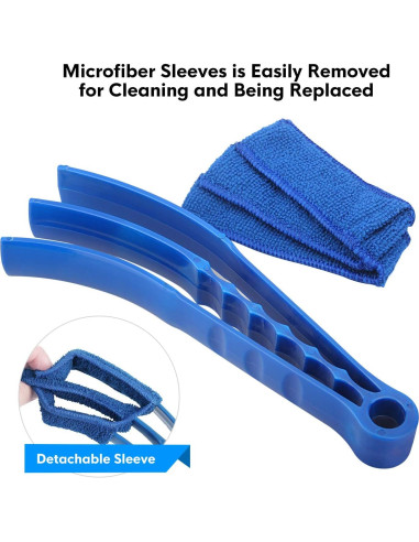 Kit de limpieza de persianas RUIMAICAN con 2 cepillos y 6 fundas