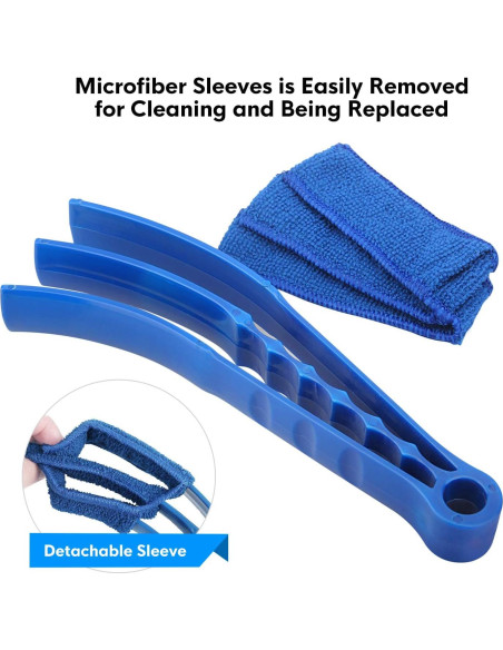 Kit de limpieza de persianas RUIMAICAN con 2 cepillos y 6 fundas