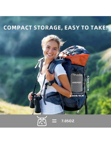 Almohada Inflable de Camping AIRSPIRIT 02 BK - Compacta y Lavable