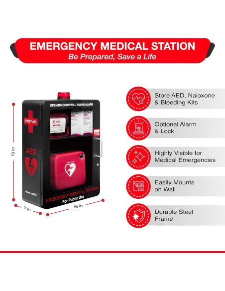 Estación Médica de Emergencia KITS DE SOBREDOSIS - Montaje en Pared