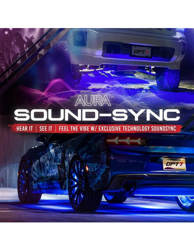 Kit de Iluminación LED Underglow OPT7 Aura para Automóvil RGB