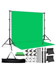 Kit de Soporte de Fondo Verde LOOWVY 3.05x2.01m Ajustable