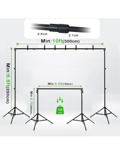 Kit de Soporte de Fondo Verde LOOWVY 3.05x2.01m Ajustable 2