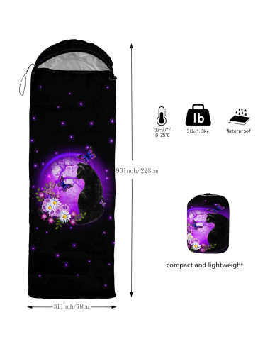 Saco de Dormir Axolotl Unicornio 90x31 cm Impermeable