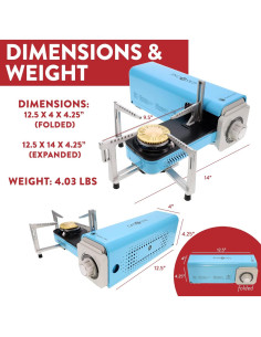 Estufa de Campamento Gas One GS-8300SB Butano 8000 BTU Azul 2