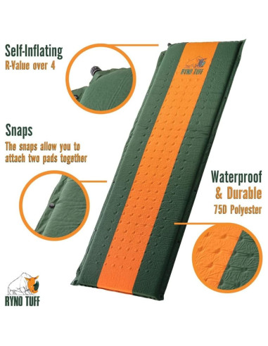 Colchoneta de Camping Autoinflable Ryno Tuff 190.5x63.5 cm