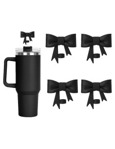 Cubiertas de Pajita DJAIOD 4 Pcs Silicona 10mm Negra