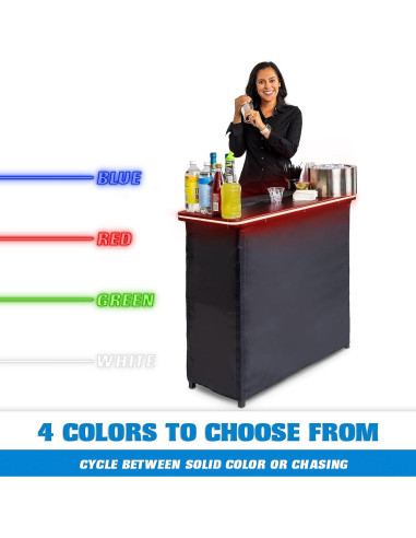 Mesa de Bar Portátil GoPong LED con Funda - 99x91 cm