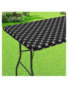 Mantel Cuadrado de Vinilo Misaya 86.36 cm Negro Impermeable