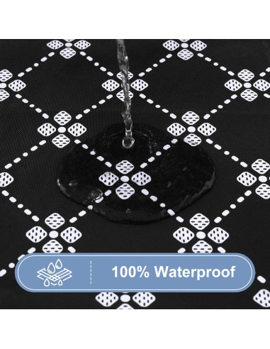 Mantel Cuadrado de Vinilo Misaya 86.36 cm Negro Impermeable