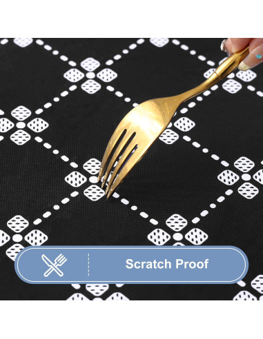 Mantel Cuadrado de Vinilo Misaya 86.36 cm Negro Impermeable