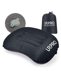 Almohada Inflable de Camping URPRO Negra - Compacta y Ergonómica