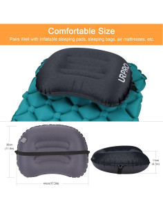 Almohada Inflable de Camping URPRO Negra - Compacta y Ergonómica 2