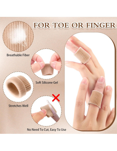 Blulu 24 Piezas Protectores de Gel para Dedos Tamaño Pequeño