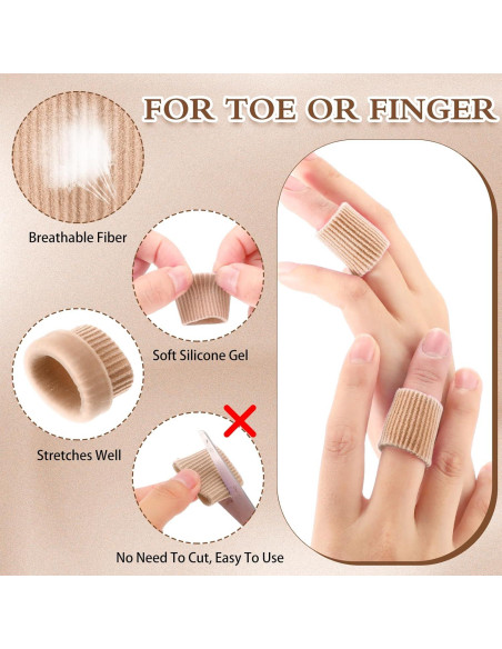 Blulu 24 Piezas Protectores de Gel para Dedos Tamaño Pequeño