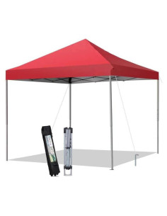 Carpa Plegable 10x10 VOYSIGN Rojo Impermeable con Bolsa