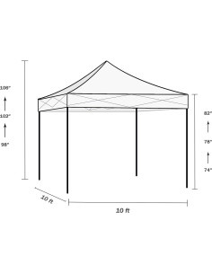 Carpa Plegable 10x10 VOYSIGN Rojo Impermeable con Bolsa 2