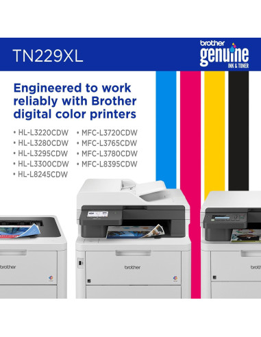 Cartucho de Tóner Brother TN229XLBK Negro Alto Rendimiento 3000 Páginas