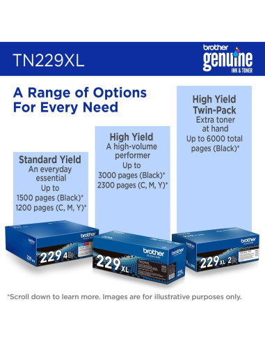 Cartucho de Tóner Brother TN229XLBK Negro Alto Rendimiento 3000 Páginas