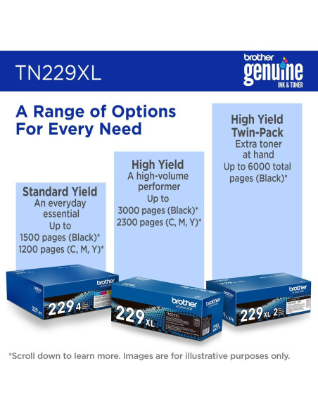 Cartucho de Tóner Brother TN229XLBK Negro Alto Rendimiento 3000 Páginas