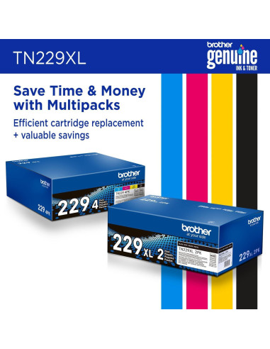 Cartucho de Tóner Brother TN229XLBK Negro Alto Rendimiento 3000 Páginas