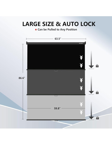 Fondo Retráctil Negro RAUBAY 151.6 x 219.4 cm para Video