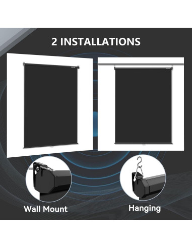 Fondo Retráctil Negro RAUBAY 151.6 x 219.4 cm para Video