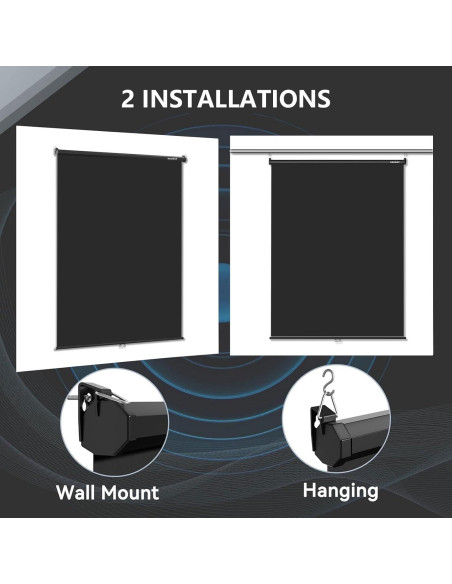 Fondo Retráctil Negro RAUBAY 151.6 x 219.4 cm para Video