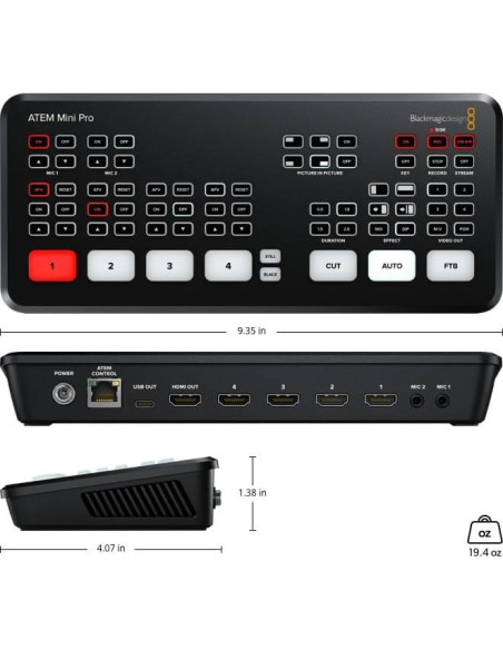 Conmutador de Transmisión en Vivo Blackmagic ATEM Mini Pro HDMI