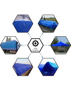 Lona Cartman Azul 6x8 Pies (1.83x2.44m) Polietileno 5mil 2