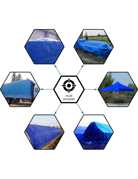Lona Cartman Azul 6x8 Pies (1.83x2.44m) Polietileno 5mil