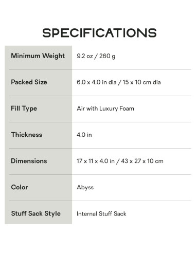 Almohada de Camping NEMO Equipment Fillo - Talla Única - Abismo