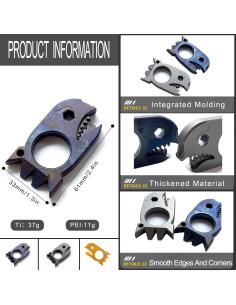 Barra de Palanca EDC Titanio LULAOLIU 61mm Azul Multiusos 2
