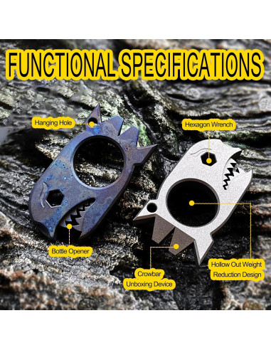 Barra de Palanca EDC Titanio LULAOLIU 61mm Azul Multiusos