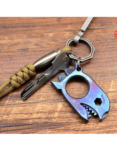 Barra de Palanca EDC Titanio LULAOLIU 61mm Azul Multiusos