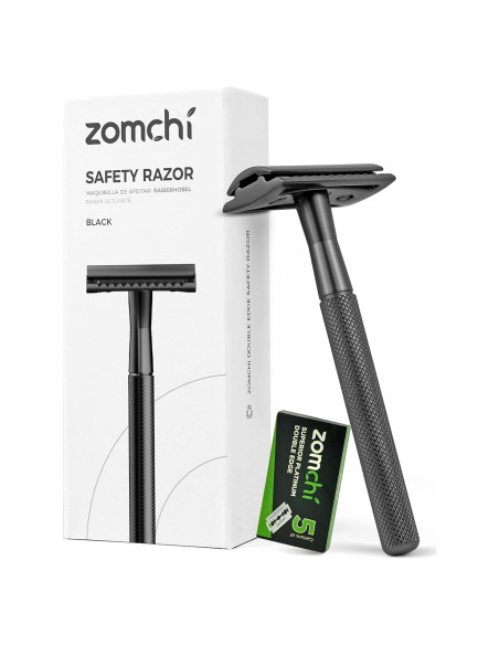 Rasuradora de Seguridad ZOMCHI Negra con 5 Cuchillas Doble Filo