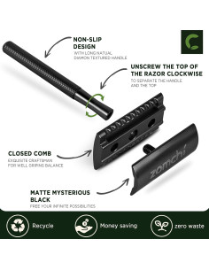Rasuradora de Seguridad ZOMCHI Negra con 5 Cuchillas Doble Filo 2