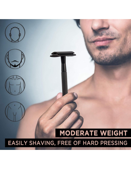 Rasuradora de Seguridad ZOMCHI Negra con 5 Cuchillas Doble Filo