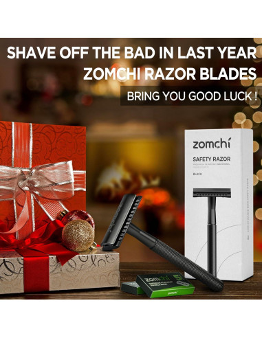 Rasuradora de Seguridad ZOMCHI Negra con 5 Cuchillas Doble Filo