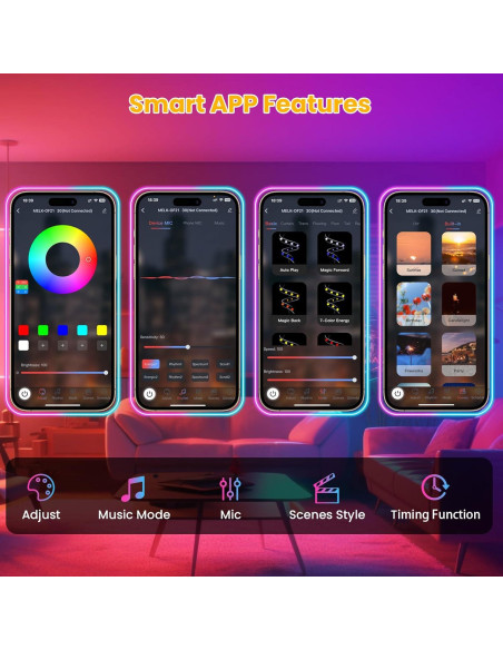 Luces de Cuerda LED Neón 5m NoeiiT RGB Control Remoto